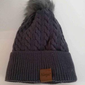 Alepo Grey Womens Winter Beanie Hat